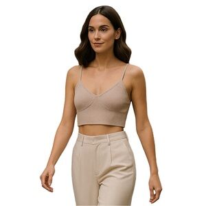 Zara Cream Light Brown Knit Top